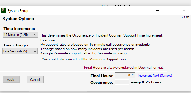 ProTimer - System Setup